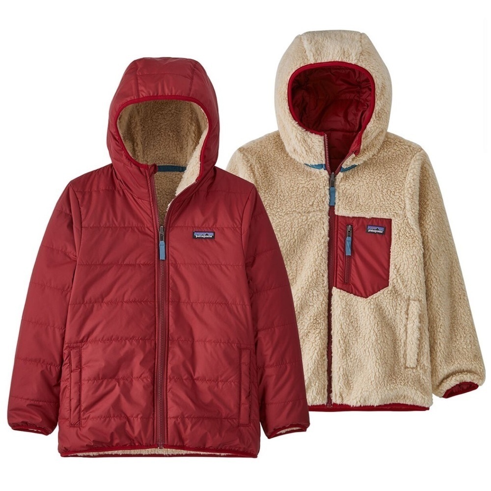 Patagonia Youth Ready Freddy Jacket Reversible Red Fleece - Picture 1 of 7